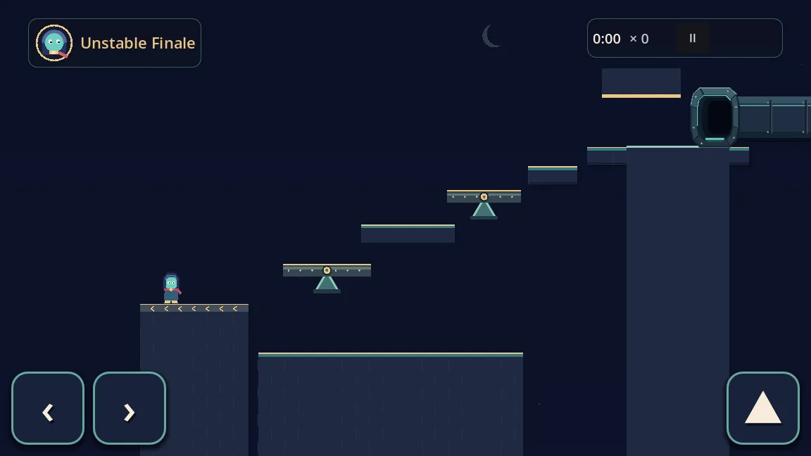 Unstable Finale stage with balance platforms and a portal exit